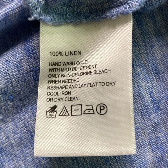 Tommy Bahama Linnea Linen Tie Front Camp Shirt S/S Sz XS Blue - Picture 9 of 9